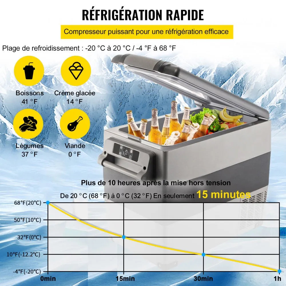Mini Réfrigérateur Frigo 55L Portable pour Voiture